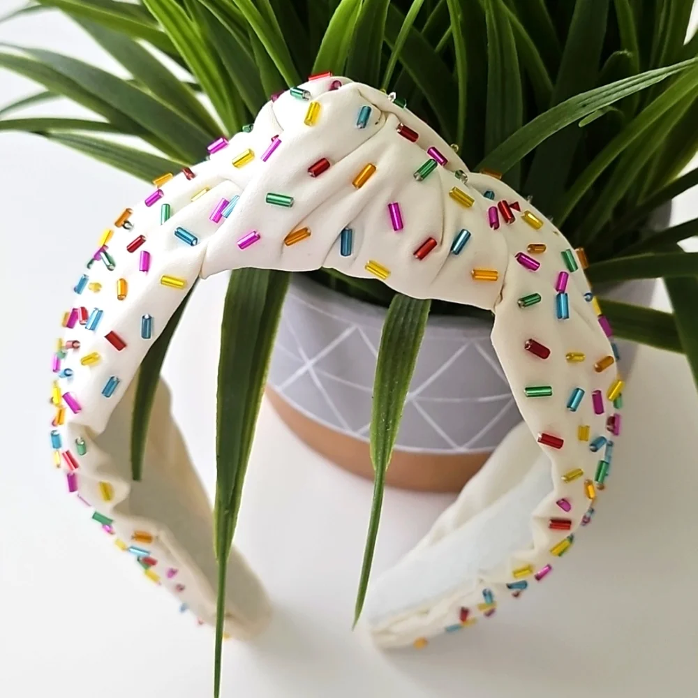 NWOT Top Knot Vanilla Cupcake Dreams with Sprinkles Soft Headband